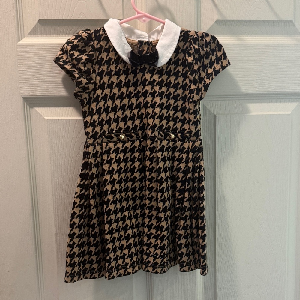 Janie and Jack Black and Tan Houndstooth Dress